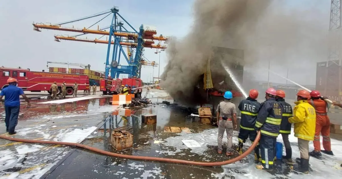 Fire erupts near Rajinikanth's 'Coolie' movie set at Visakhapatnam Container Terminal