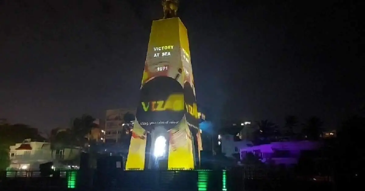 Laser show on a weekly basis at Victory at Sea Memorial in Visakhapatnam