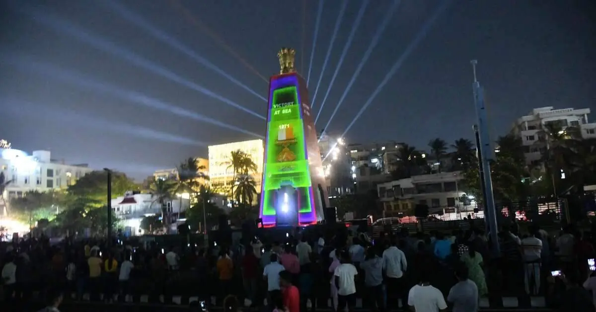 Laser show attracts beach visitors in Vizag
