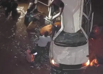 Driver dies as car falls into Gosthani river near Vizag