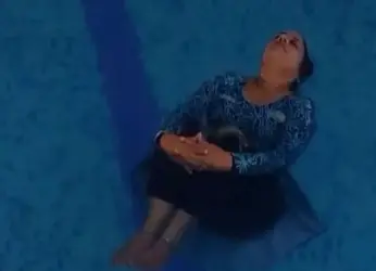 Woman performs 30 yoga asanas in water in Visakhapatnam