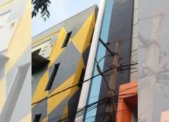 Building in One Town area in Visakhapatnam tilts sideways 