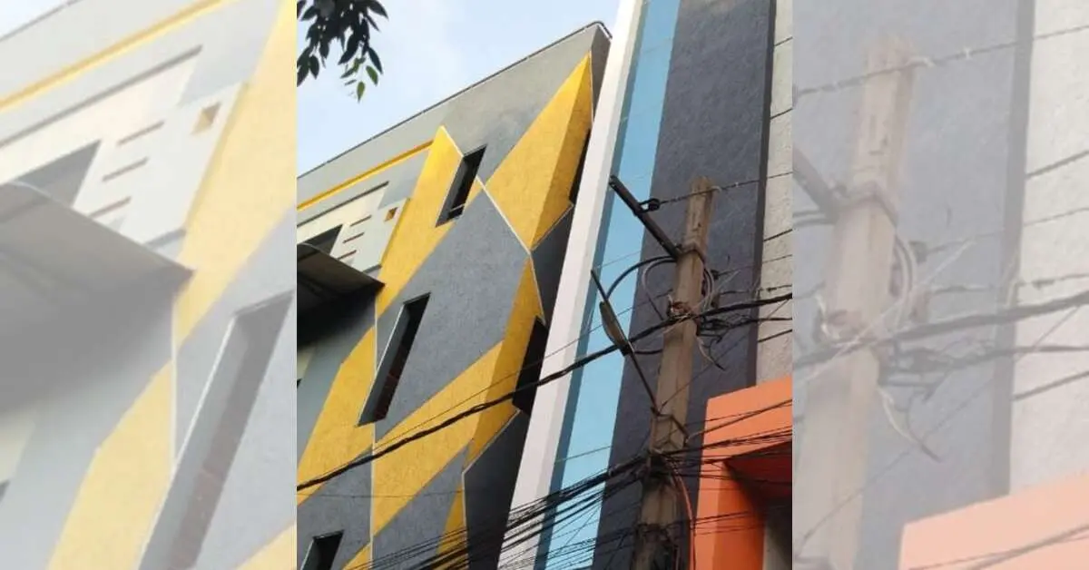 Building in One Town area in Visakhapatnam tilts sideways 