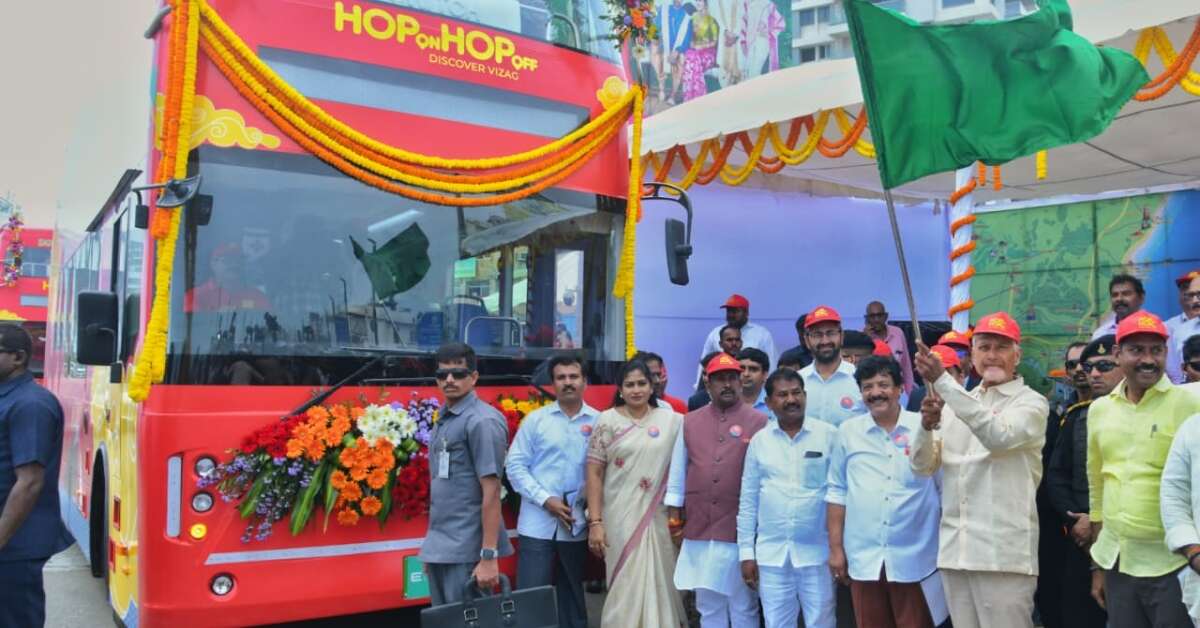 CM launches double-decker Hop-on Hop-off tourism buses in Visakhapatnam