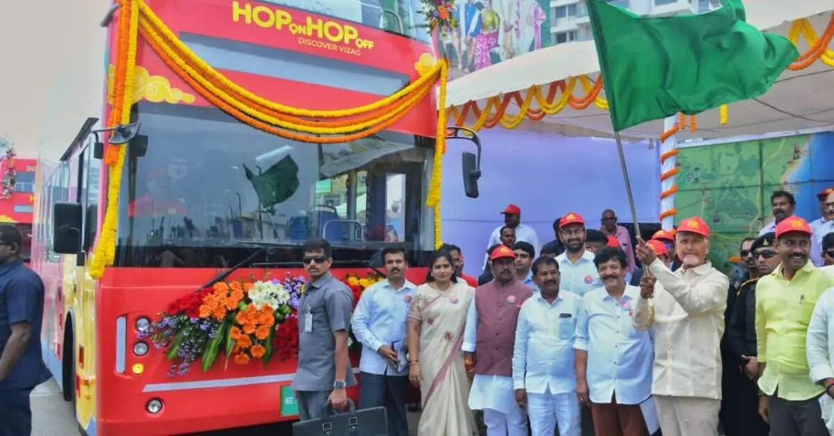 CM launches double-decker Hop-on Hop-off tourism buses in Visakhapatnam