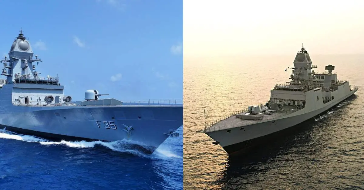 INS Udaygiri (F35) and INS Himgiri (F34) in Visakhapatnam's HSL