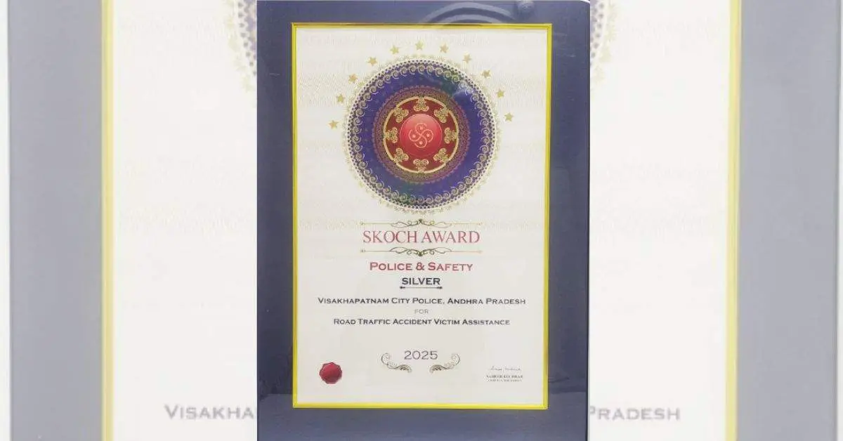 Visakhapatnam police win SKOCH award 2025 for road accident victim assistance