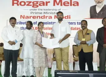 Youth given job letters at Rozgar Mela in Vizag
