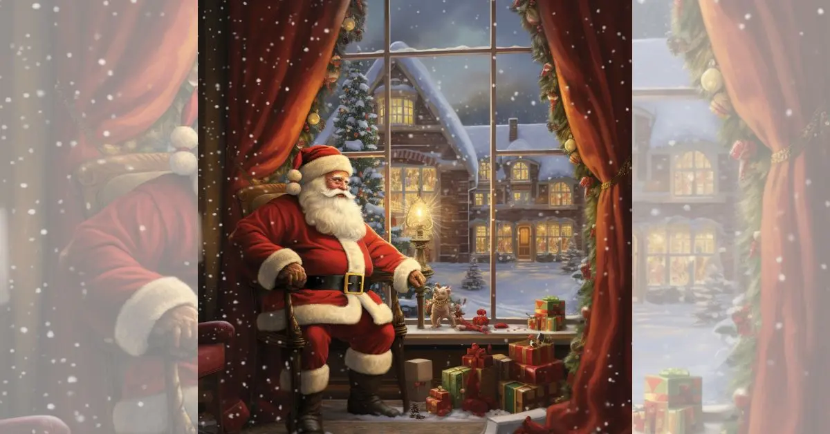 santa by the window
