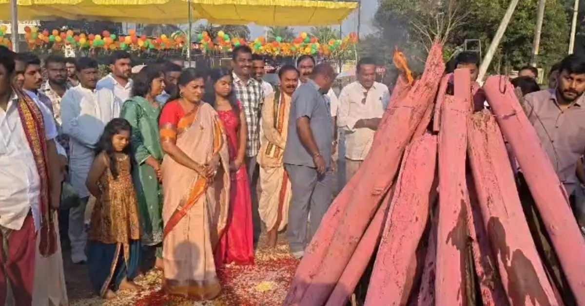 Bhogi Bonfire Lights Up Sankranti Festivities Across Vizag
