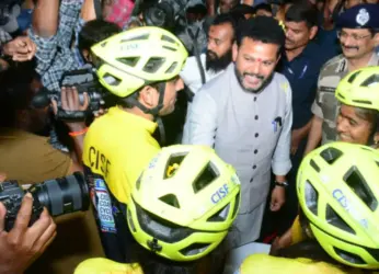 Cyclothon team given rousing reception in Vizag