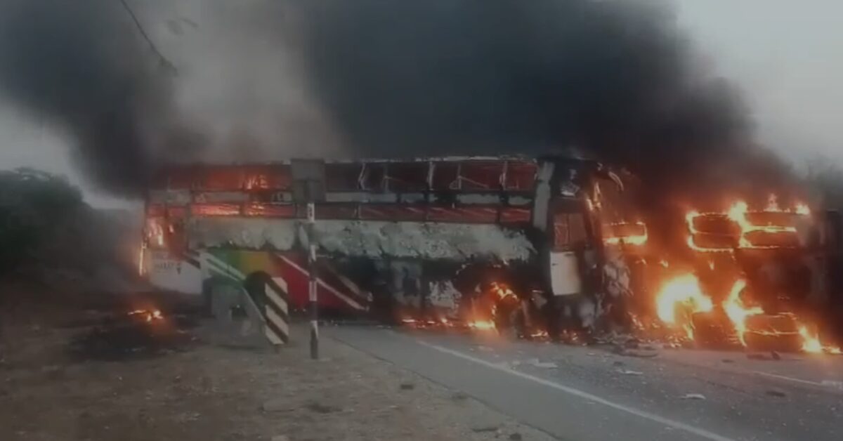 Rayavaram Bus Road Accident: 10 Charred to Death Near Markapuram