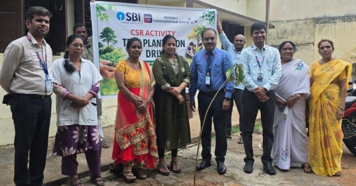 SBI Visakhapatnam Undertakes Massive Tree Plantation Drive