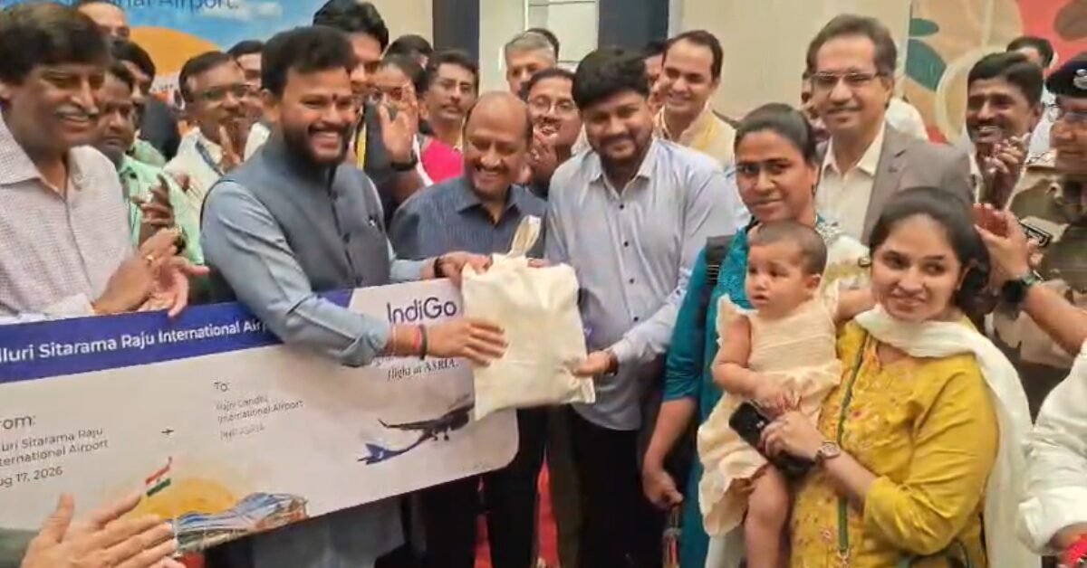 Rammohan Naidu Flags Off First Flight from Bhogapuram Airport