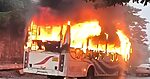 RTC Bus Catches Fire Near Peda Waltair Depot in Vizag